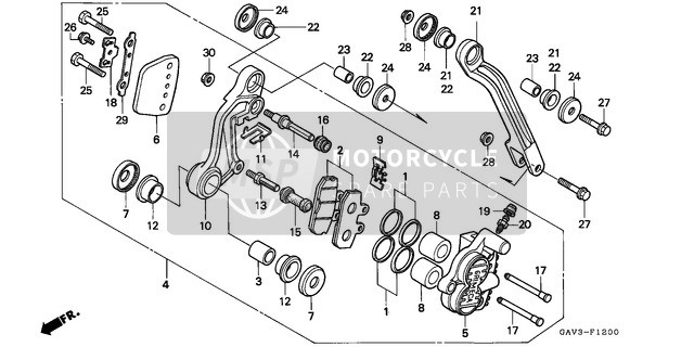 Honda SJ50 1996 Bremssattel Vorne für ein 1996 Honda SJ50